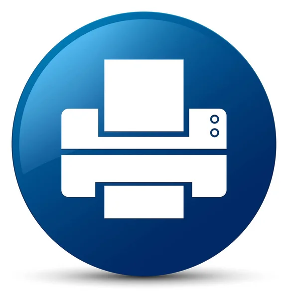 Ícone da impressora botão redondo azul — Fotografia de Stock