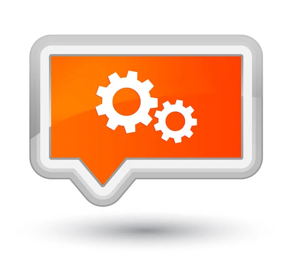 Icono de proceso primer botón de banner naranja — Foto de Stock