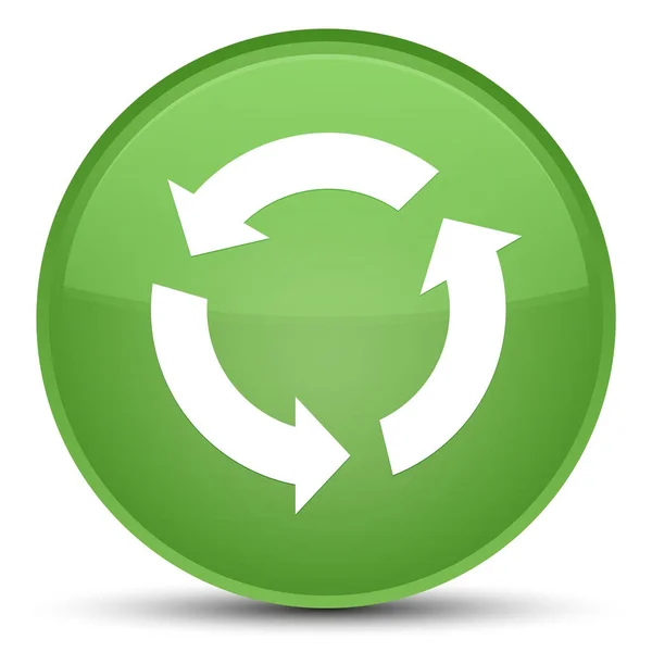 Ikonę specjalne miękki zielony okrągły przycisk Odśwież — Zdjęcie stockowe