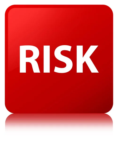 Risk kırmızı kare düğme — Stok fotoğraf
