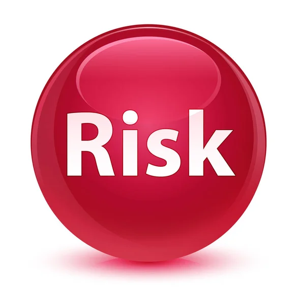 Risk camsı pembe yuvarlak düğmesi — Stok fotoğraf