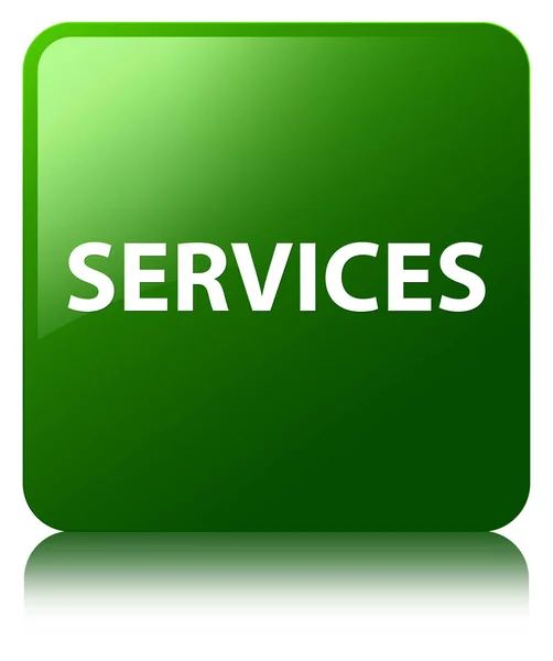 Serviços botão quadrado verde — Fotografia de Stock