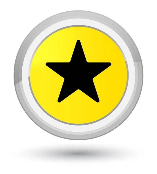 星形图标黄色圆形按钮 — 图库照片
