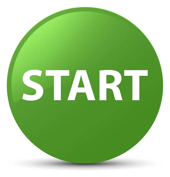 Começar botão redondo verde macio — Fotografia de Stock