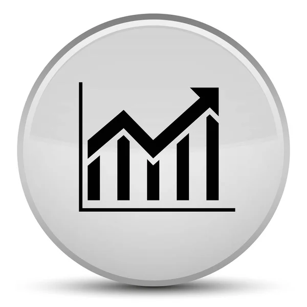Statistik-Symbol spezielle weiße runde Taste — Stockfoto