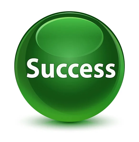 Úspěch sklovité měkké zelené kulaté tlačítko — Stock fotografie