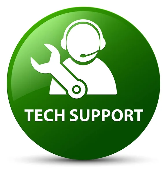 Tech support zielony okrągły przycisk — Zdjęcie stockowe