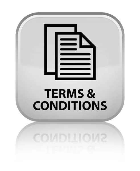 Terms and conditions (pages icon) special white square button — Stock Photo, Image