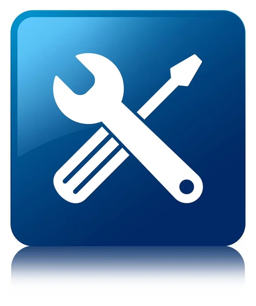 Čtvercové tlačítko nástroje ikonu modrý — Stock fotografie