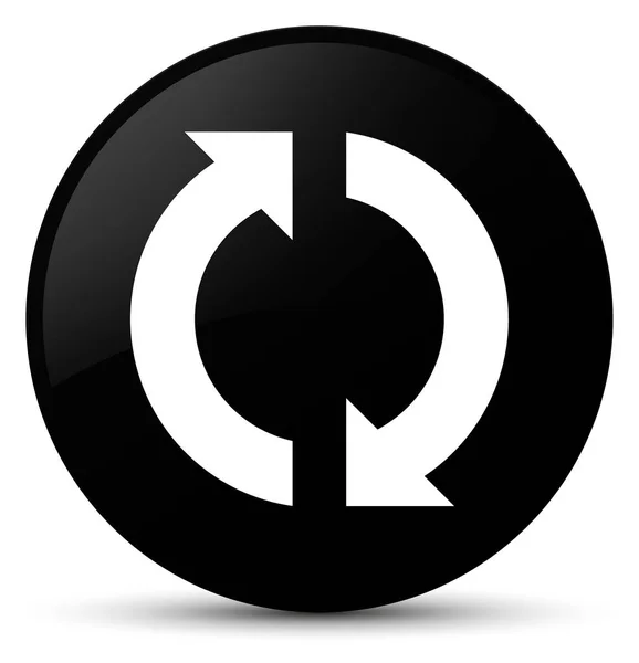 Aktualizace ikonu černé kulaté tlačítko — Stock fotografie