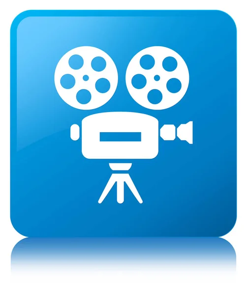 Video kamera azurová modrá čtvercové tlačítko — Stock fotografie
