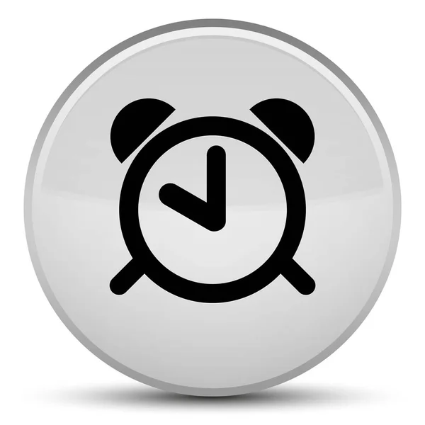 Väckarklocka-ikonen speciella vita runda knappen — Stockfoto