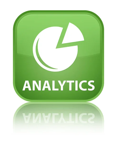 Аналітика (піктограма графа) спеціальна м'яка зелена квадратна кнопка — стокове фото