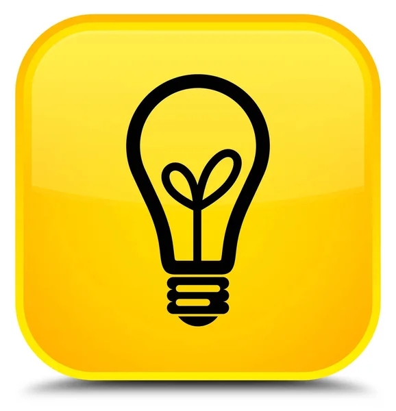 Bulb icon special yellow square button — Stock Photo, Image