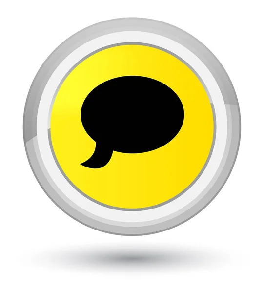 Chat icona giallo primo pulsante rotondo — Foto Stock