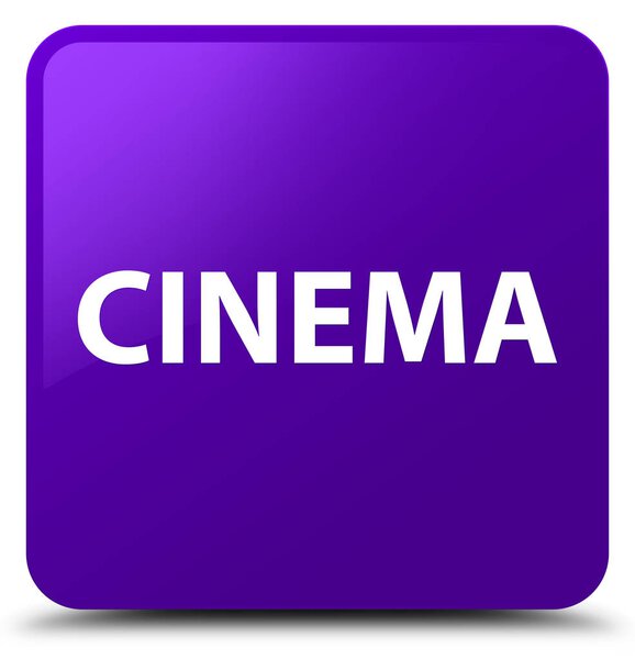 Cinema isolated on purple square button abstract illustration