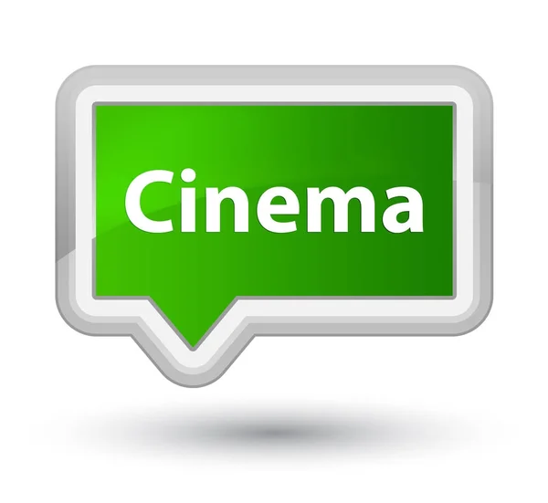Cinema prime green banner button — Stock Photo, Image