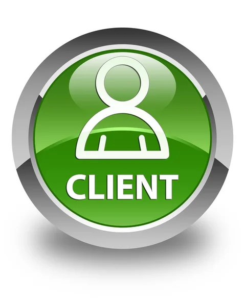 Client (Mitglied-Symbol) glänzend weicher grüner runder Knopf — Stockfoto