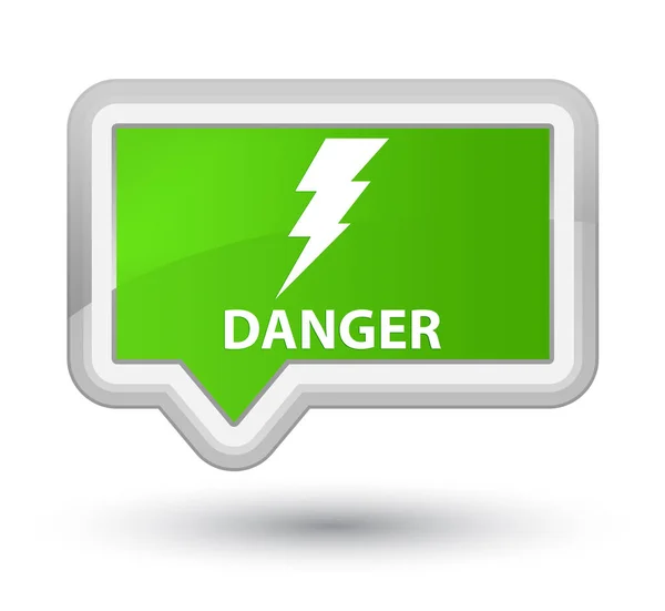 Veszély (villamos energia ikon) elsődleges puha zöld zászló gomb — Stock Fotó