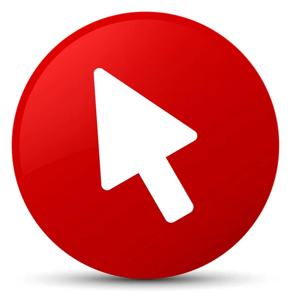 Červená ikona kurzoru kulaté tlačítko — Stock fotografie