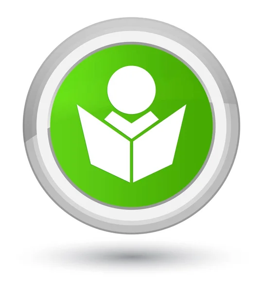 E-Learning ikonu prvotřídní měkké zelené kulaté tlačítko — Stock fotografie