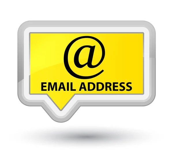 Адреса електронної пошти кнопка простого жовтого банера — стокове фото