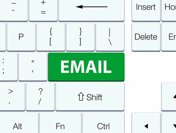 电子邮件绿色键盘按钮 — 图库照片
