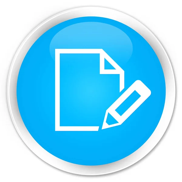 Επεξεργασία εγγράφου εικονίδιο premium κυανό μπλε στρογγυλό κουμπί — Φωτογραφία Αρχείου