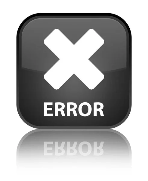 Error (cancelar icono) botón cuadrado negro especial — Foto de Stock