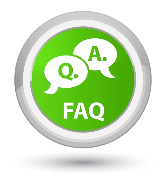 Faq (question answer bubble icon) prime soft green round button — Stock Photo, Image