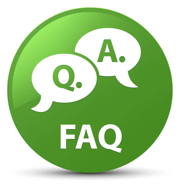 Faq (question answer bubble icon) soft green round button — Stock Photo, Image