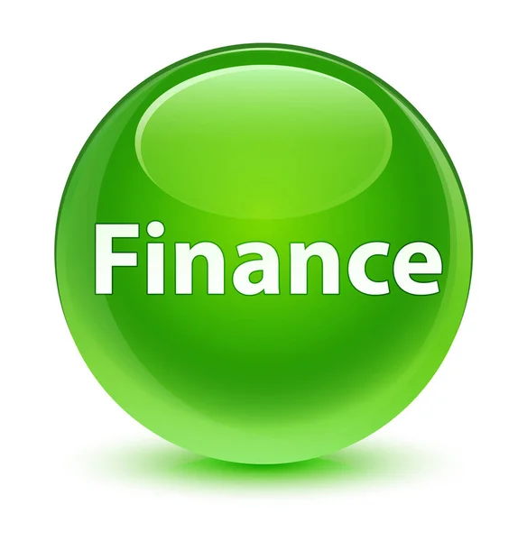 Finance bouton rond vert vitreux — Photo