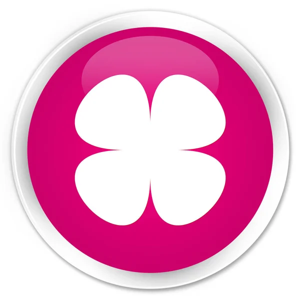 Bloem blad pictogram premie roze ronde knop — Stockfoto
