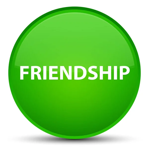 Przyjaźń specjalne zielony okrągły przycisk — Zdjęcie stockowe