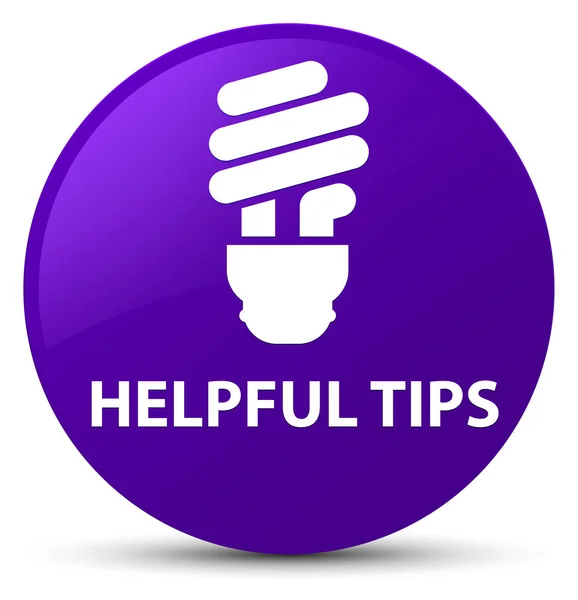 Helpful tips (bulb icon) purple round button — Stock Photo, Image