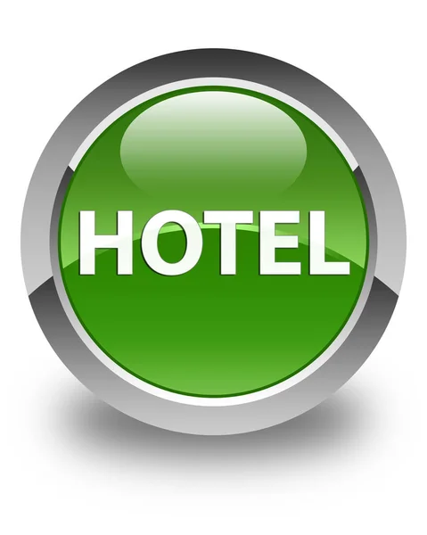 ホテル光沢のある柔らかい緑丸ボタン — ストック写真