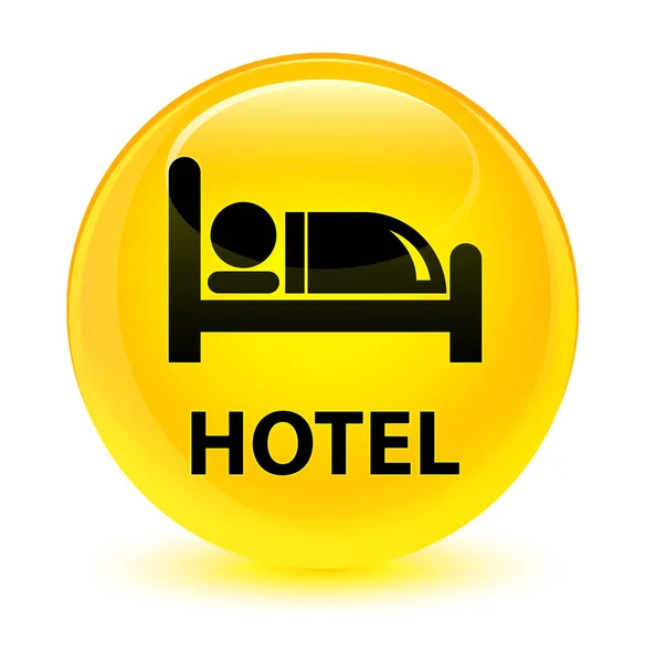 Hotel botón redondo amarillo vidrioso —  Fotos de Stock