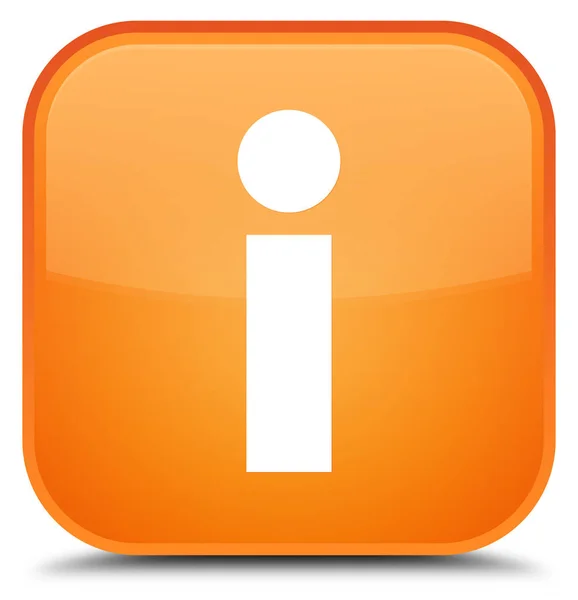 Εικονίδιο ειδική πορτοκαλί τετράγωνο κουμπί πληροφορίες — Φωτογραφία Αρχείου