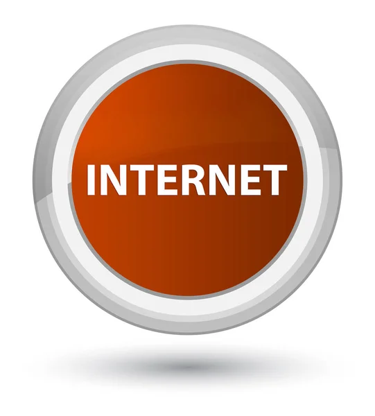 Internet prime marrón botón redondo — Foto de Stock