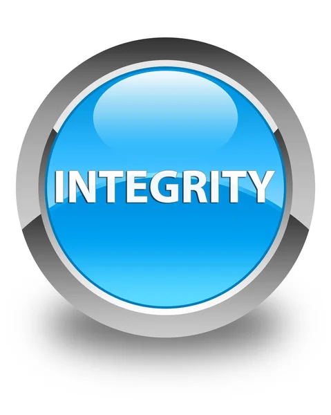 Integrity glossy cyan blue round button — Stock Photo, Image