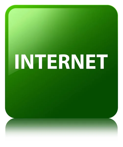 Internet bouton carré vert — Photo