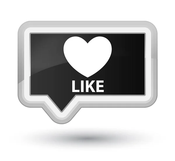 Like (heart icon) prime black banner button — Stock Photo, Image