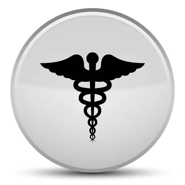 Icono médico botón redondo blanco especial —  Fotos de Stock