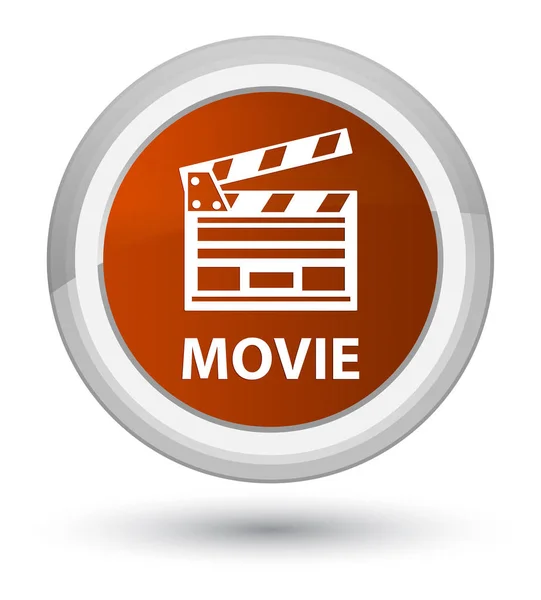 Film (cinema clip pictogram) eerste bruin ronde knop — Stockfoto