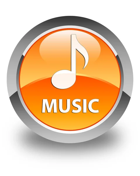Hudba lesklé oranžové kulaté tlačítko — Stock fotografie