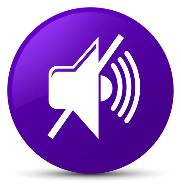 Mute volume icon purple round button — Stock Photo, Image