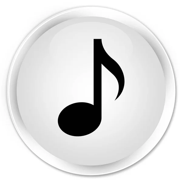 Музична піктограма преміум біла кругла кнопка — стокове фото