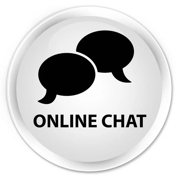 On-line chat premium bílé kulaté tlačítko — Stock fotografie