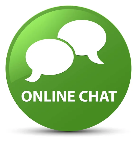 Online chat: zachte groene ronde knop — Stockfoto
