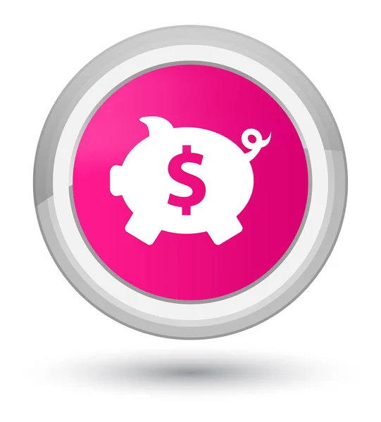 저금통 달러 기호 아이콘 주요 핑크 라운드 버튼 — 스톡 사진